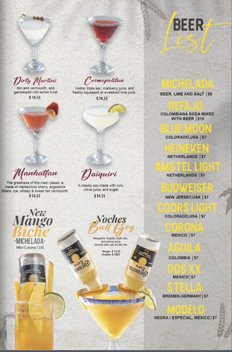 Noches De Colombia Clifton Menu - Image 1